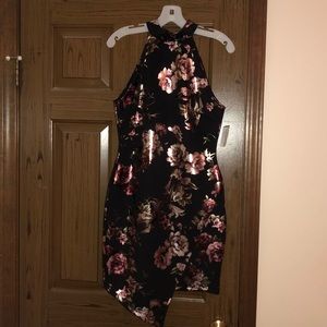 Windsor metallic floral fitted dress